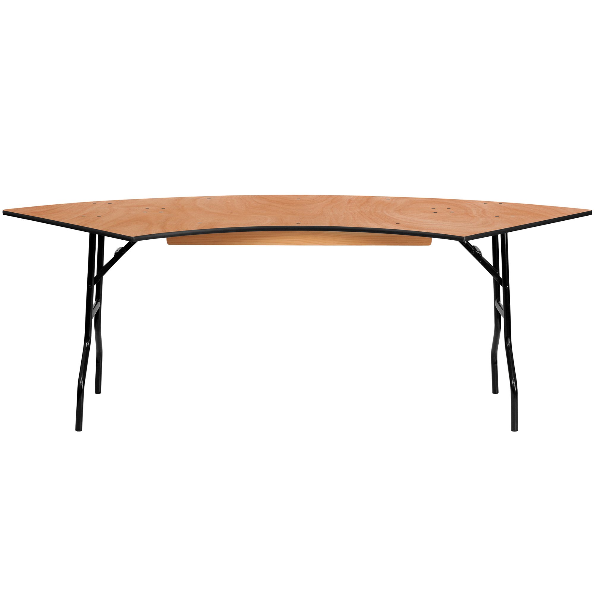 Flash Furniture Semi-Circular Folding Wood Banquet Table — Natural, 5ft.L x 2 1/2ft.W x 30 1/4in. Height, Model# YTWSFT6030SP